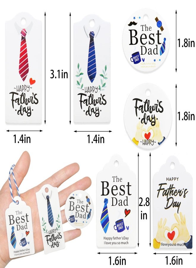 HADDIY Father's Day Gift Tags,60 Pcs Happy Father's Day Hanging Paper Tags with String Dad Labels for Gift Wrapping Supplies - Image 2